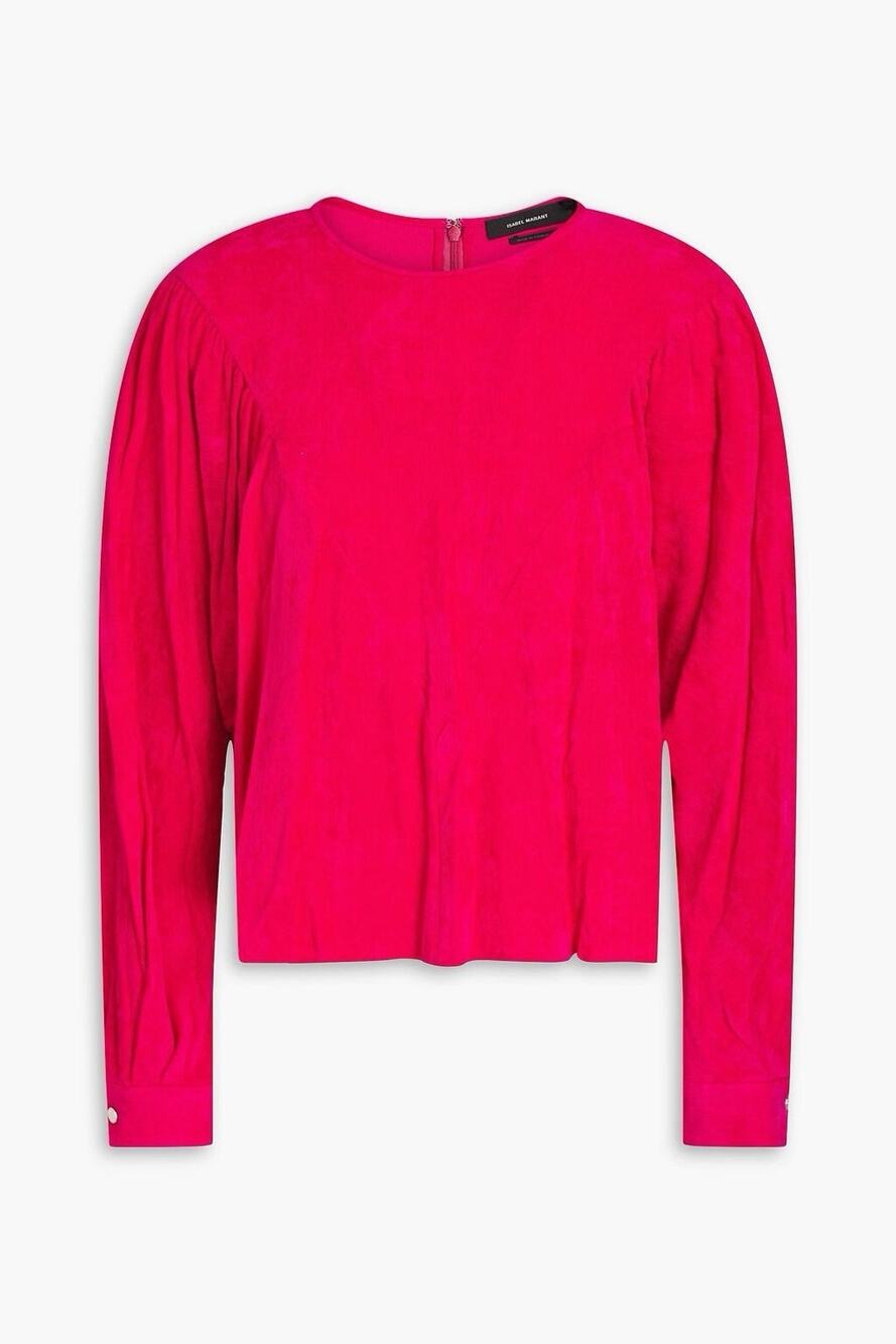 ISABEL MARANT Haut Top Venilia Gathered Corduroy Blouse Size 38 NWT Fuchsia
